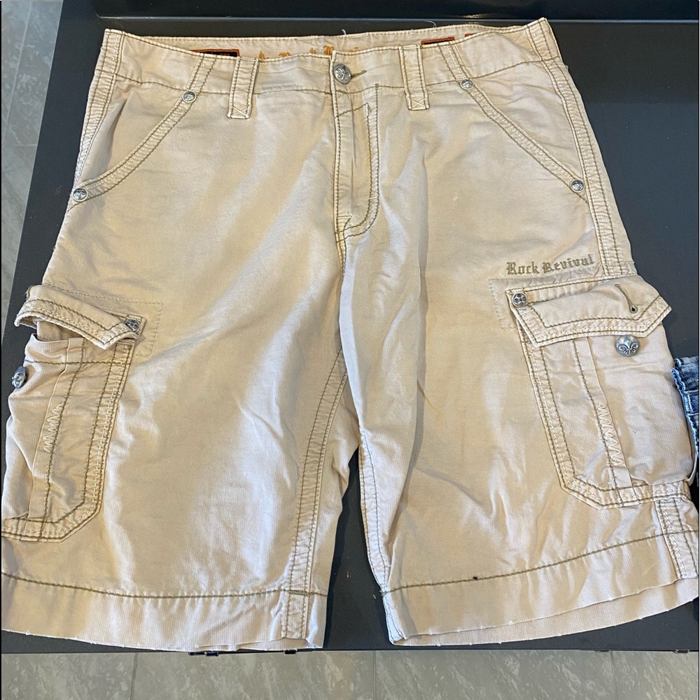 Rock Revival Cargo Khaki Shorts